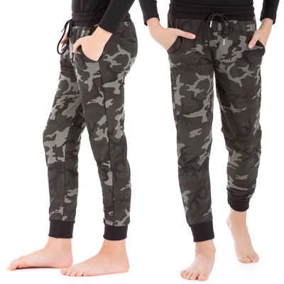 LOREZA Jogginghose Jungen & Mädchen Freizeithose Trainingshose Sporthose - Camouflage - (1-tlg)