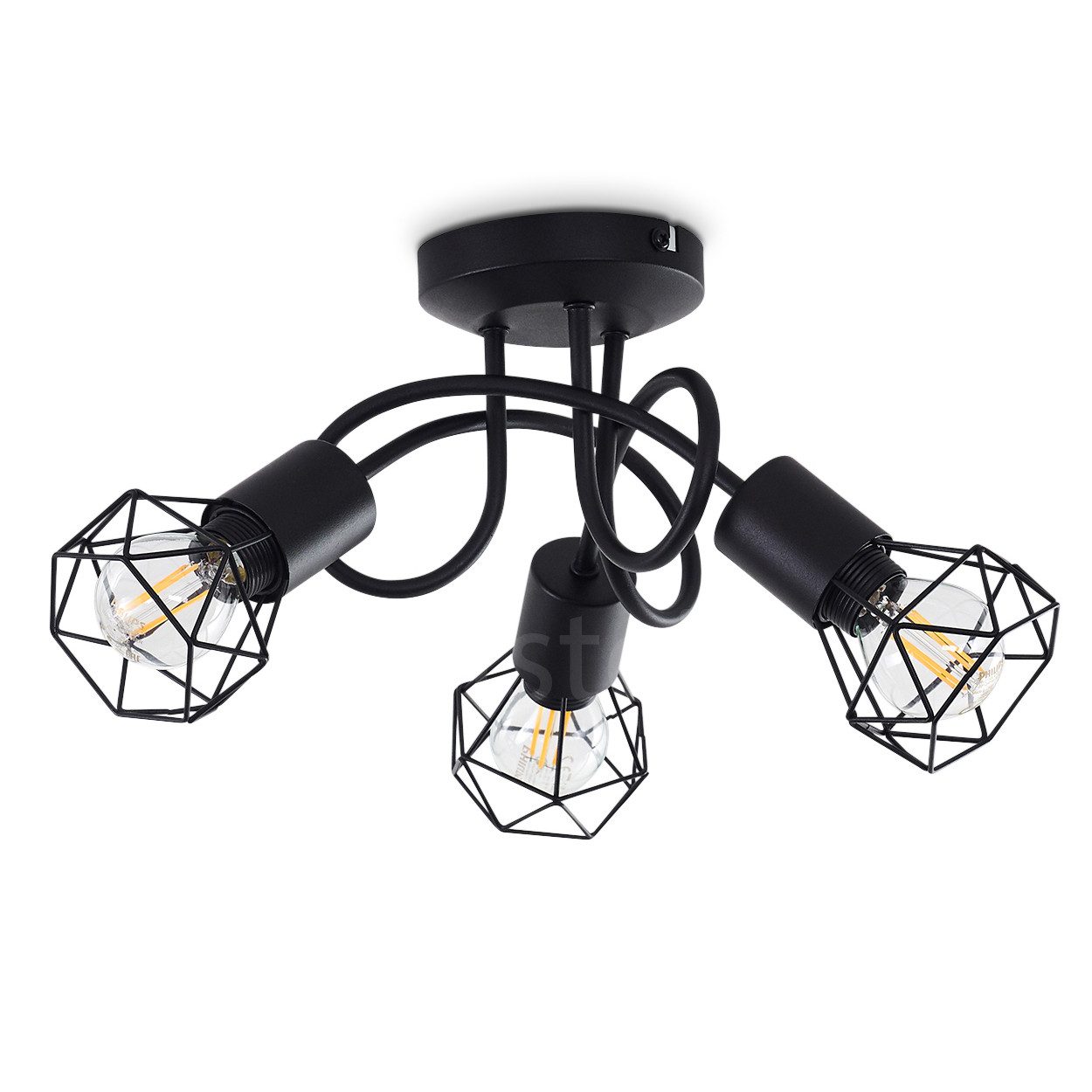 hofstein Deckenleuchte Decken Lampen schwarz Wohn Schlaf Zimmer Raum Leucht günstig online kaufen