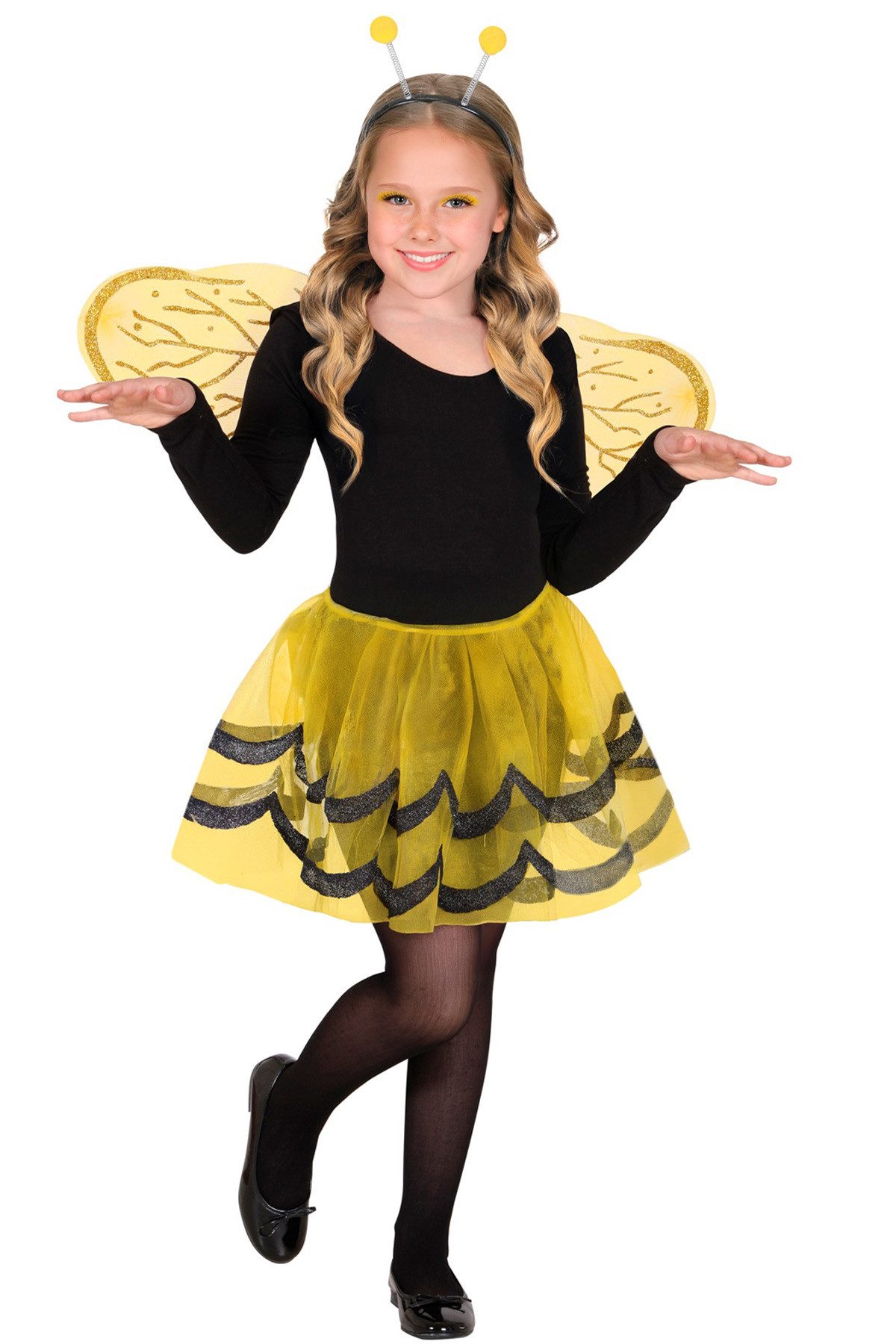 Widmann S.r.l. Kostüm Kinder Kostüm Set 'Biene', Schwarz Gelb