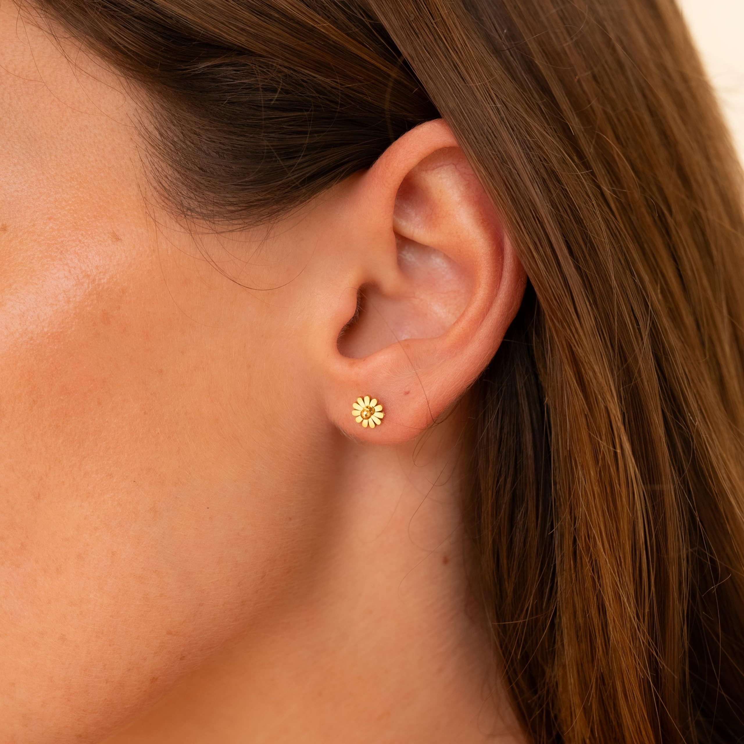 Made by Nami Ohrring-Set Blumen Edelstahl Ohrringe Vergoldet Geschenke für Frauen, Wasserfester Schmuck