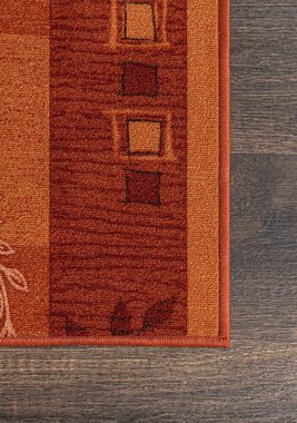 Läufer Läufer Teppichläufer Brücke - Vorzimmer Küche - Terracotta Rost, Mazovia, 67 x 100 cm, Kurzflor, Rutschfest, Meterware, Verschiedene Größen