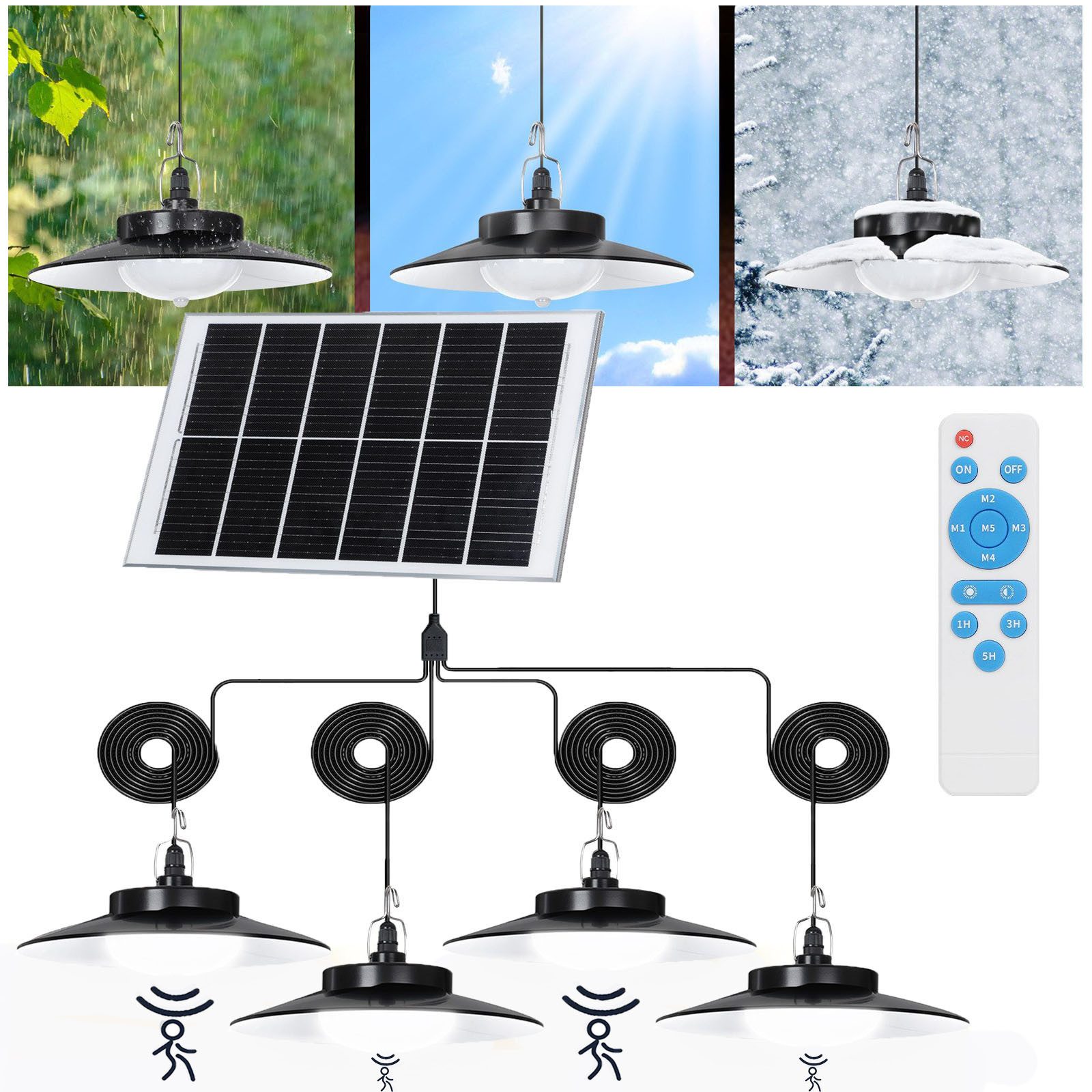Jibenhome LED Solarleuchte 1/2/3/4 Kopf LED günstig online kaufen