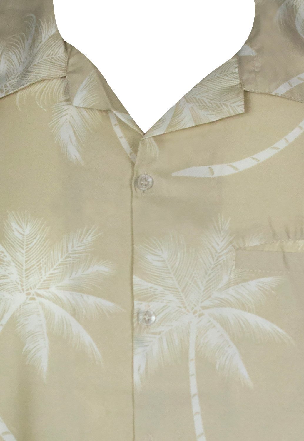 King Kameha Hawaiihemd "Palmshadow" Funky Hawaii-Hemd Herren Kurzarm Front-Tasche Sommerhemd