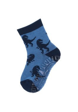 Sterntaler® ABS-Socken Fliesen Flitzer AIR Mammut + Dino, 2er-Pack (2-Paar, 2er Pack Fliesensocken mit Vollplüsch) Rutschsocken mit Noppen an der Sohle, ABS- Socken mit süßen Motiven