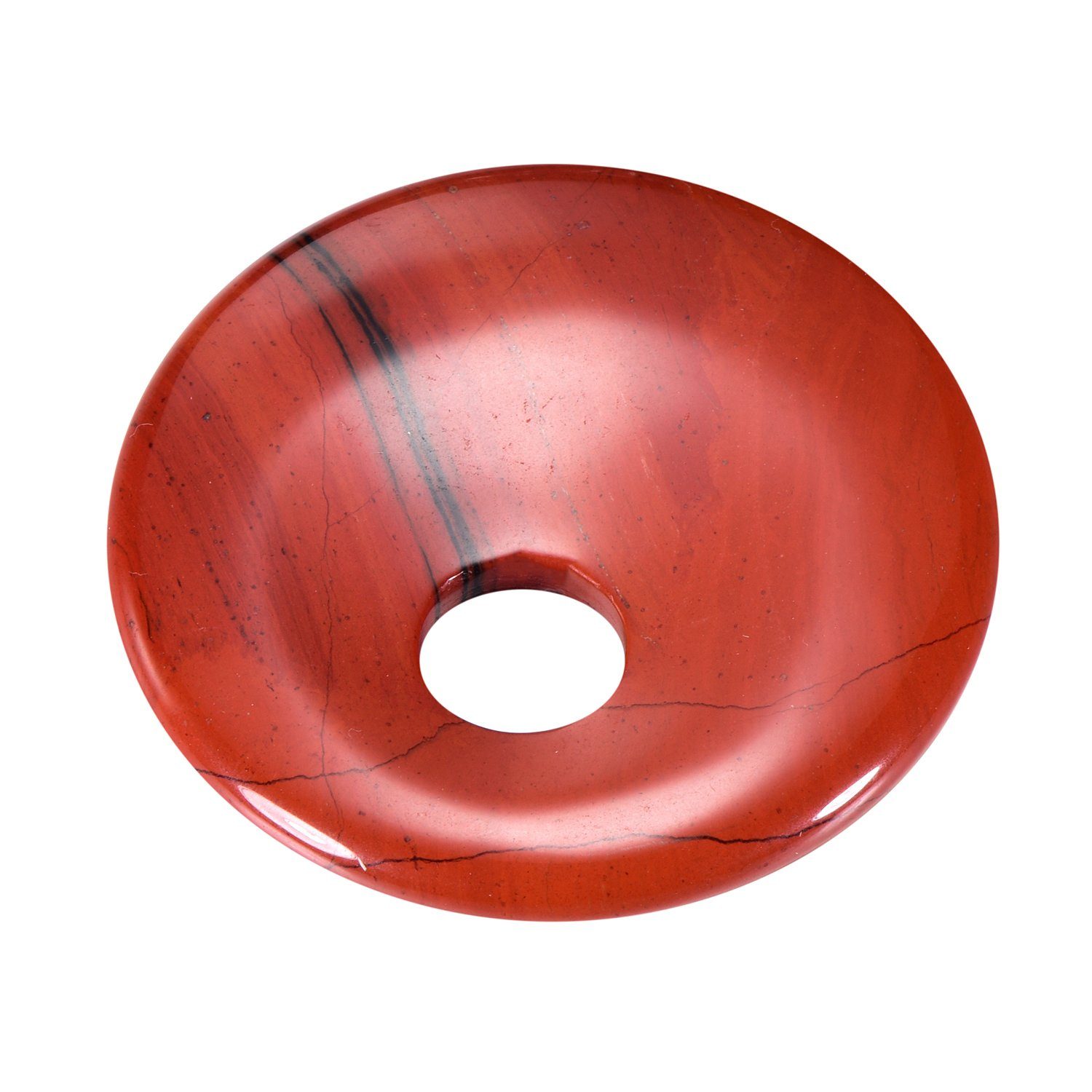 Morella Kette mit Anhänger Halskette 80 cm Donut Steinscheibe Anhänger (1-tlg., Kette mit Anhänger inkl. Samtbeutel), Damenkette mit Edelstein, Chakra, im Samtbeutel