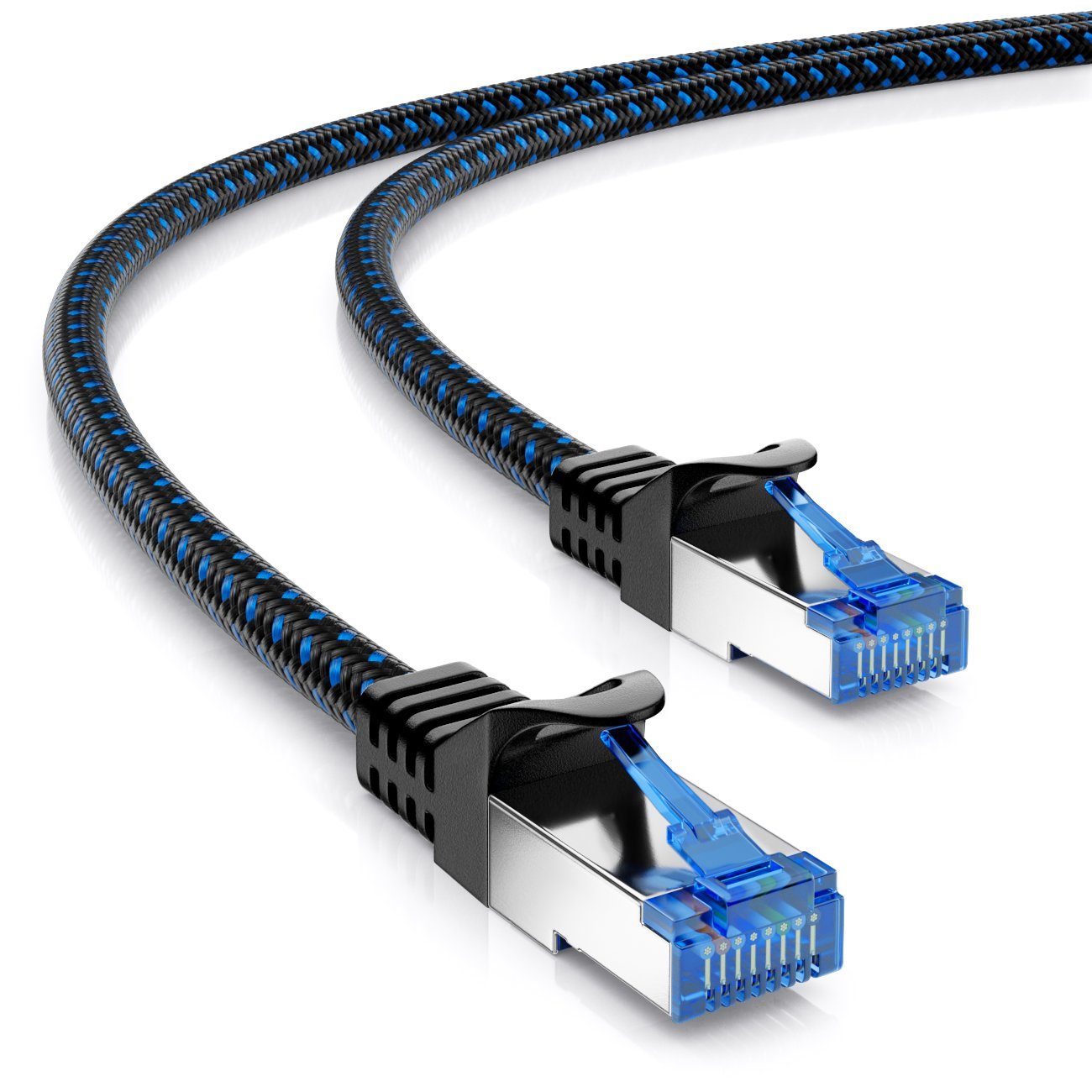 deleyCON deleyCON 15m CAT8.1 Nylon Netzwerkkabel S/FTP PIMF 2000MHz 40Gbit LAN-Kabel