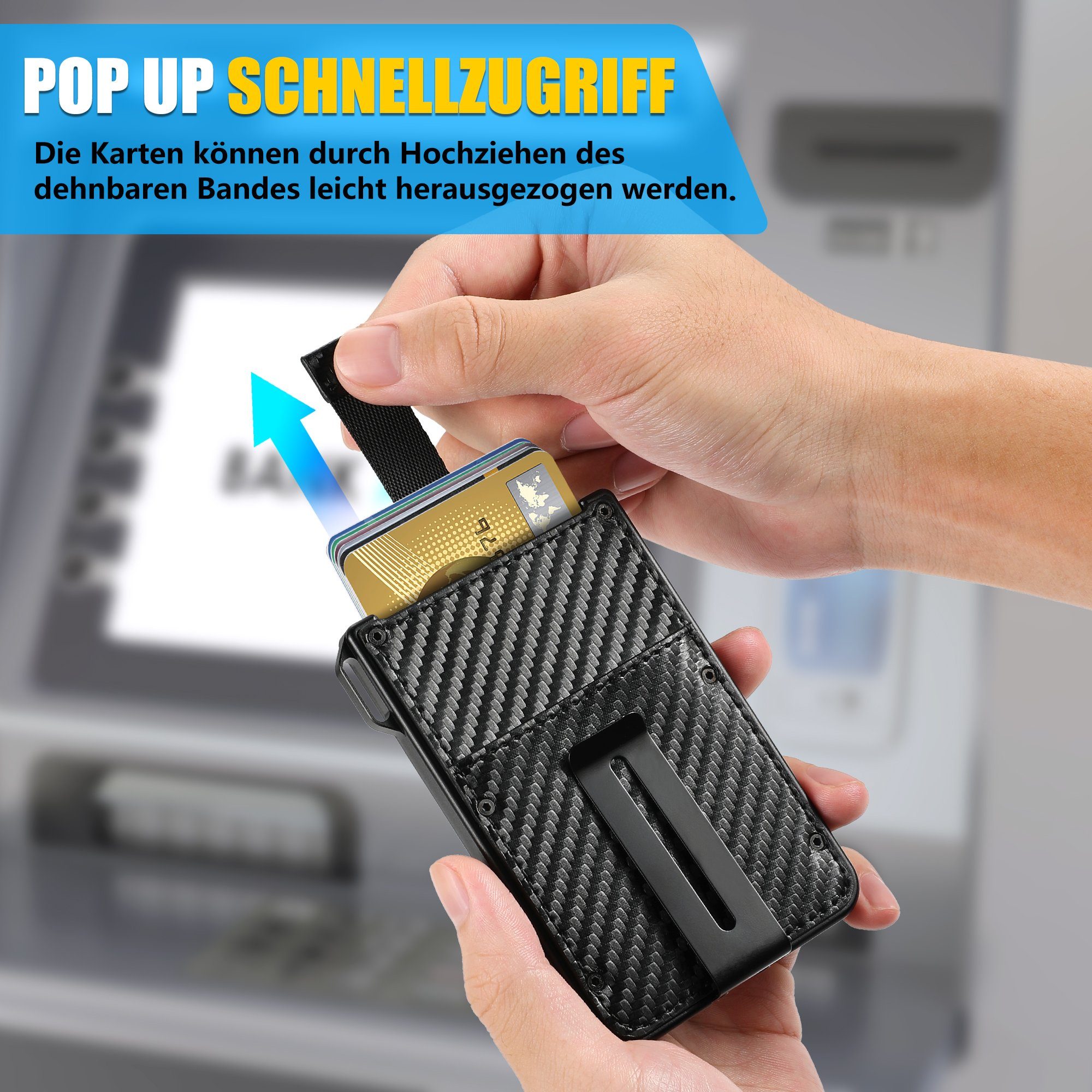 Schutz, mit Vbrisi Geldbörse Karten Geldbörse RFID 11 Hält Herren, Karten Mini Cash-Clip,