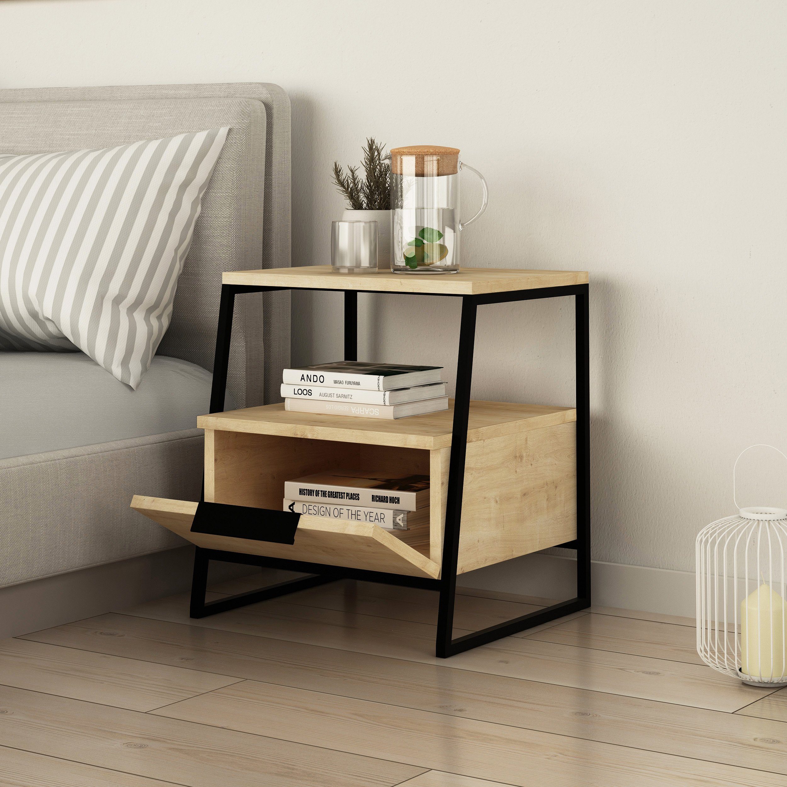 Decortie Nachttisch Pal Moderner Nachttisch, 45 x 41 x 50 cm (1 Tisch), Mod günstig online kaufen