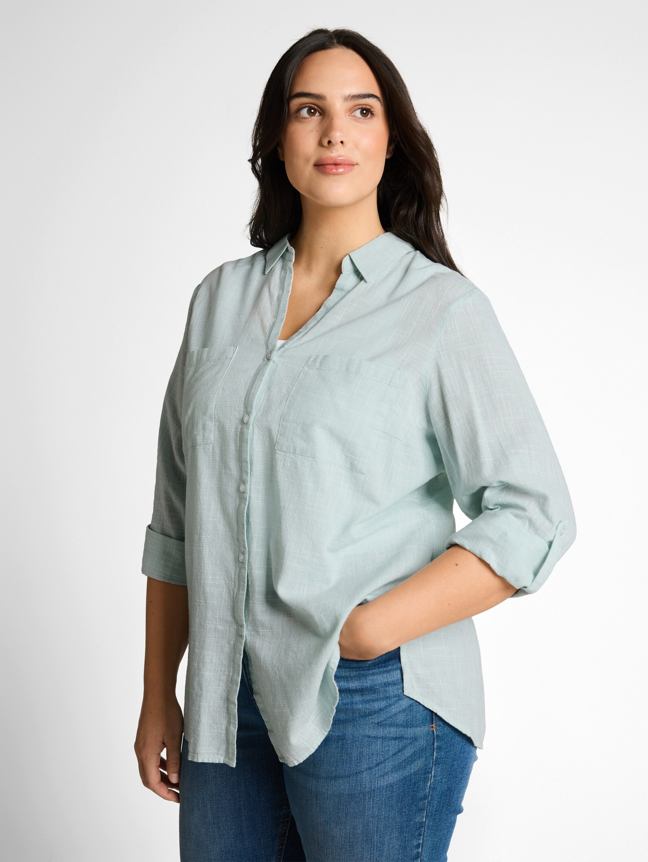 TOM TAILOR PLUS Shirtbluse mit aufgesetzten Brusttaschen