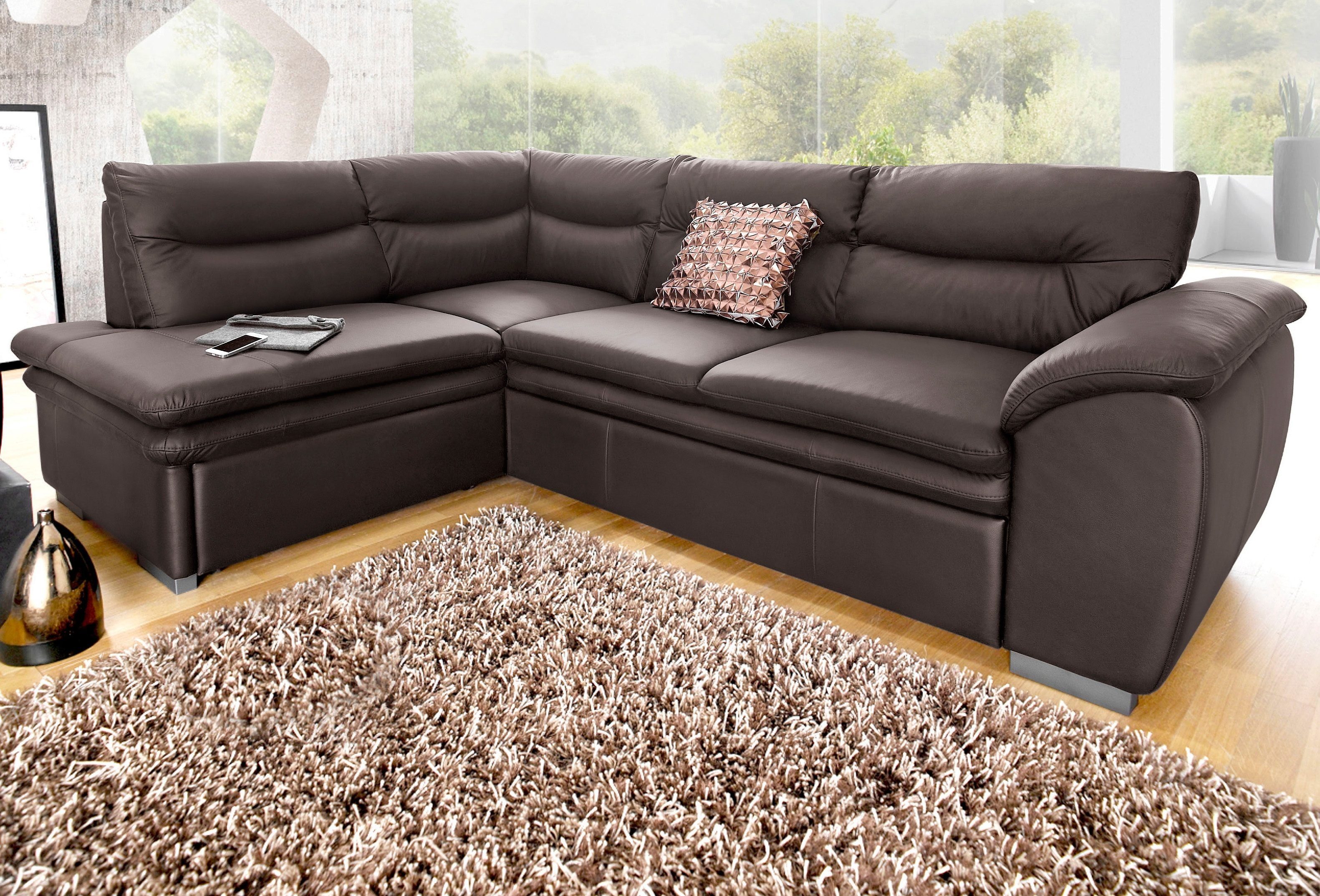 COTTA Ecksofa "Leandra L-Form", wahlweise mit Bettfunktion & Bettkasten günstig online kaufen