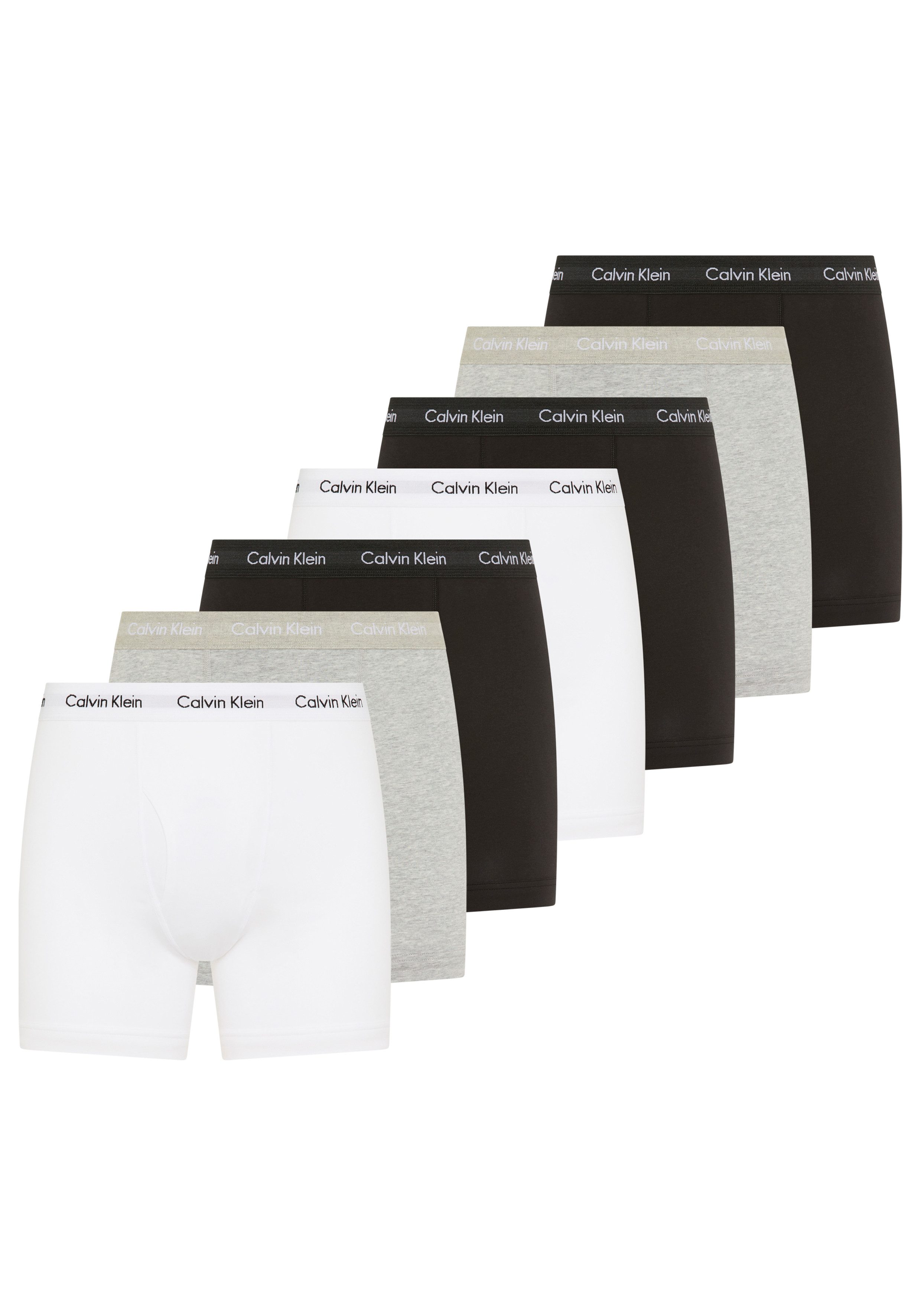 Calvin Klein Underwear Боксерские мужские трусы, боксерки Boxer Brief 7PK (Packung, 7-St., 7er-Pack) mittlehoher Bund, langes Bein