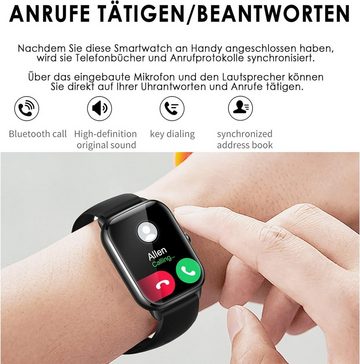 findtime Smartwatch (1,9 Zoll, Android, iOS), Fitnessuhr Alexa eingebaute,Whatsapp Fittnessarmbanduhr Schrittzähler