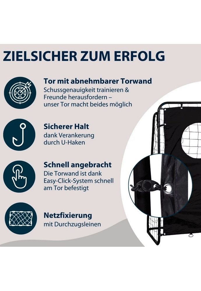 Hudora Wasserballtor Trainer mit Torwand (strapazierfähig, sicherer Halt) schwarz