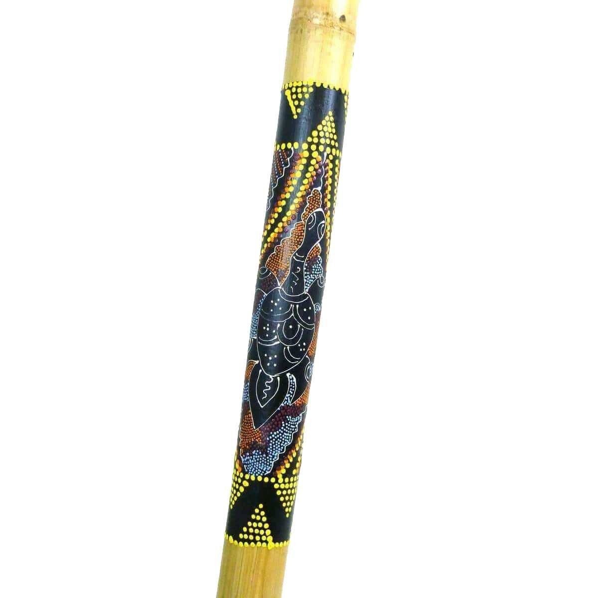 SIMANDRA Didgeridoo Didgeridoo aus Bambus geschnitzt oder bemalt Aborigini Dot Painting, Tiefe Bassartige Töne