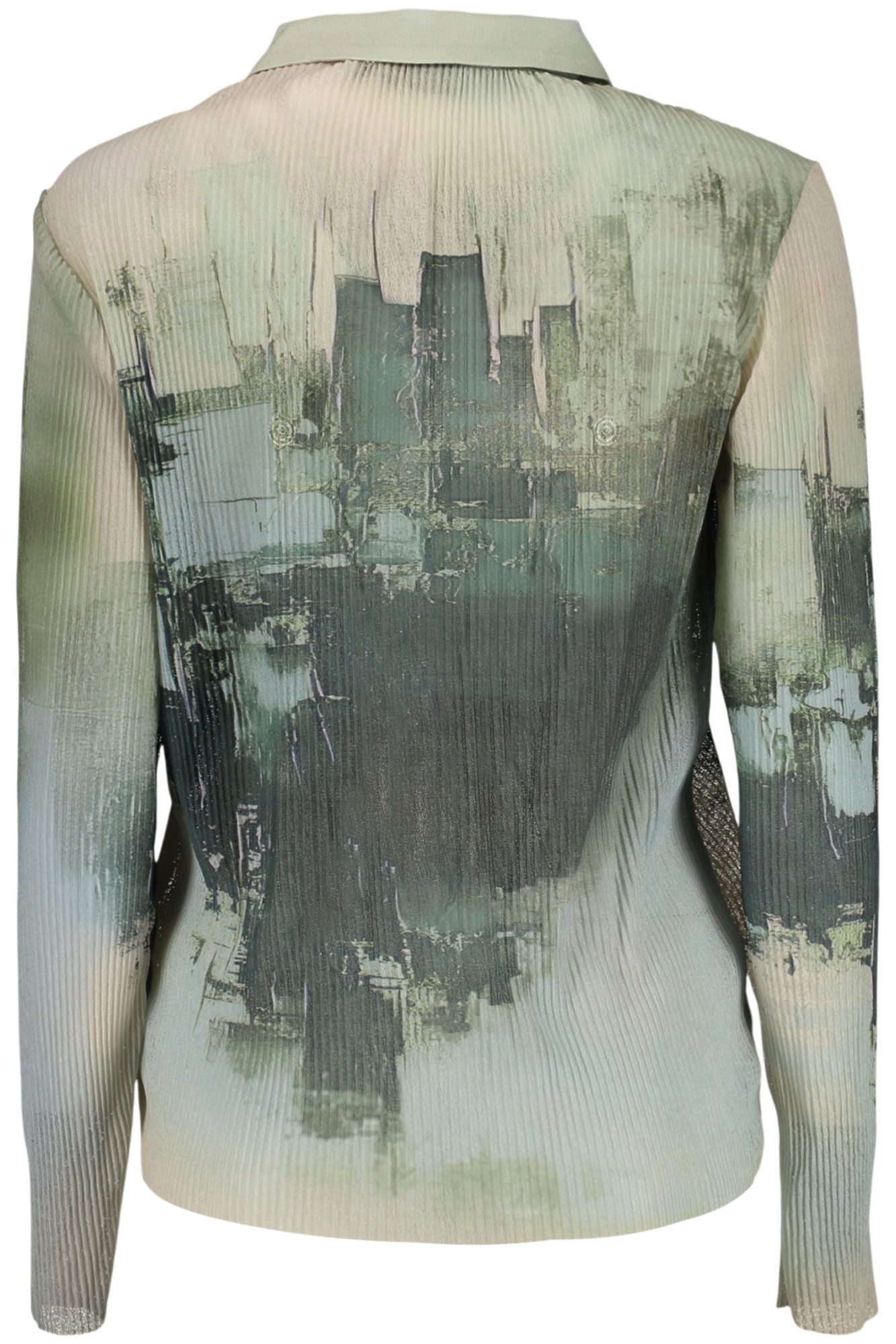 Desigual Blusenshirt Stylische grüne Damenbluse mit Muster und Knöpfen