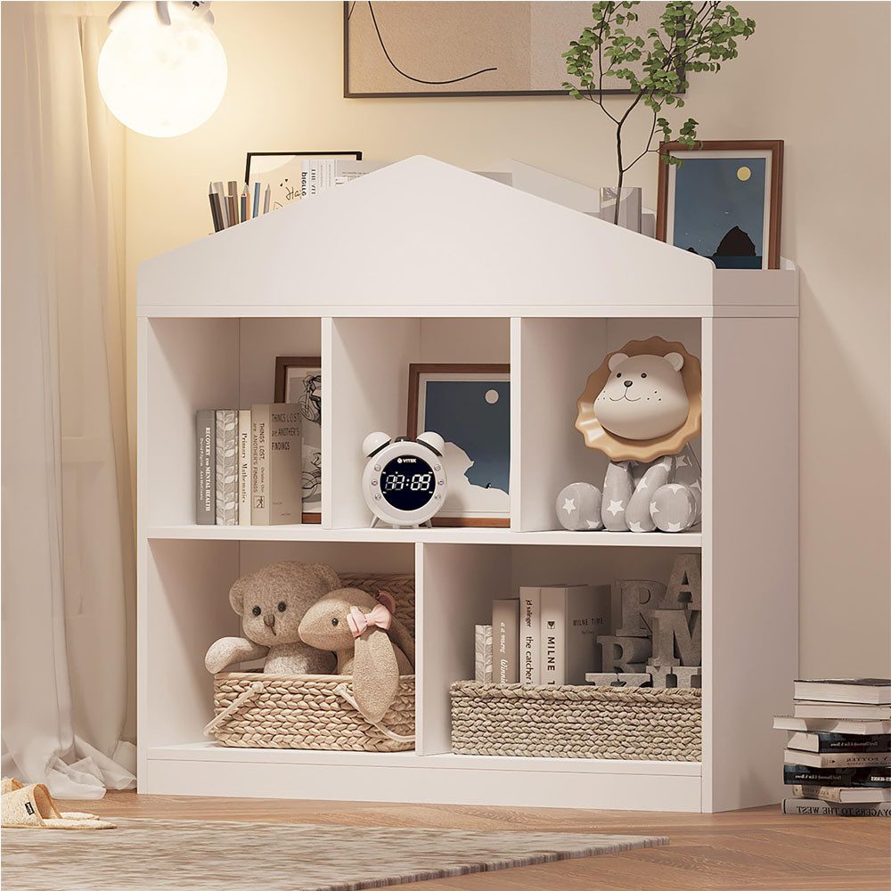 GarveeMore Bücherregal Kinder Bücherregal und Spielzeug Organisator Kinderaufbewahrungsregal
