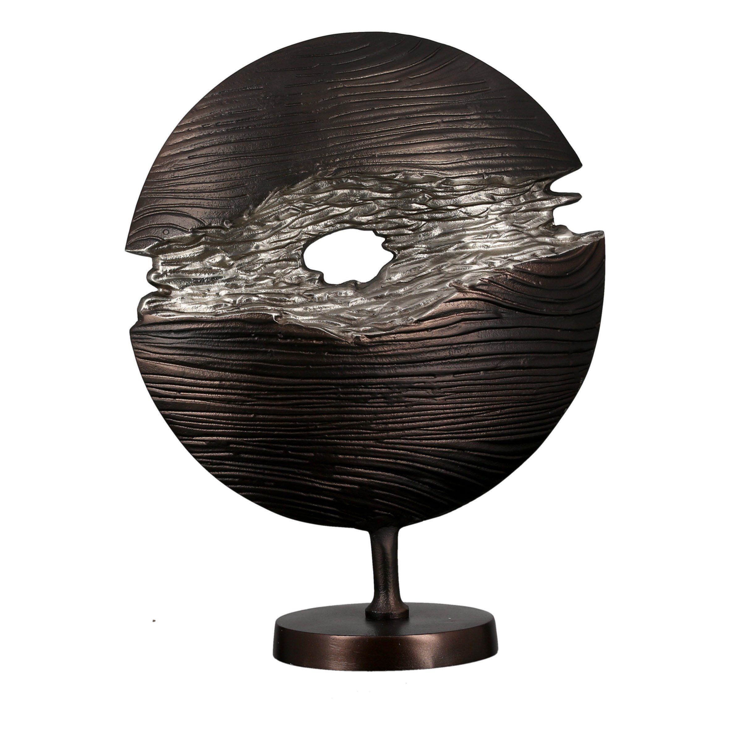 Skulptur SLICE Standdeko - braun - Aluminium - H. 40,5cm x B. 31,5cm - Deko