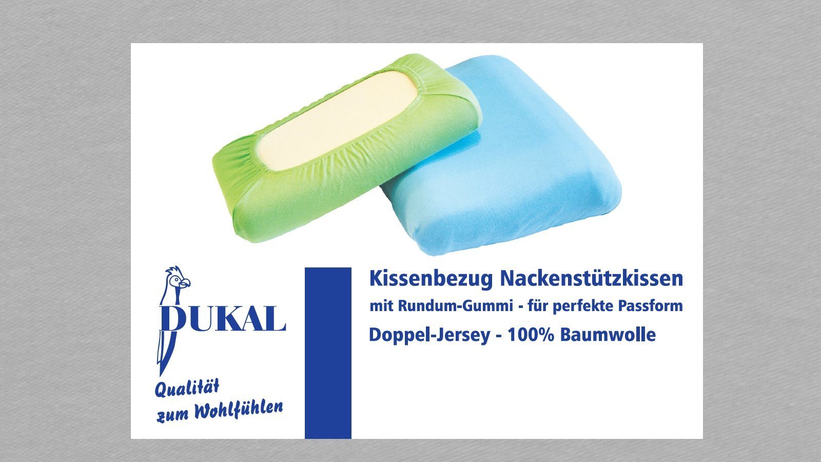 DUKAL Kissenbezüge Nackenstützkissen, aus hochwertigem DOPPEL-Jersey, (1 Stück), 30x50 - 35x50 cm, 100% Baumwolle, mit Spannumrandung, Made in Germany