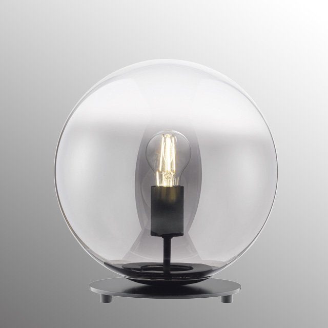 wechselbar, Leuchtmittel Tischlampe cm SCHÖNER WOHNEN-Kollektion 30 Ø Tischleuchte Mirror, Rauchglas