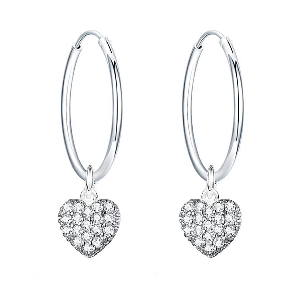 POCHUMIDUU Paar Ohrhänger S925 Silber Herzförmige Damen Ohrringe, Silberschmuck für Frauen aus 925er Sterlingsilber