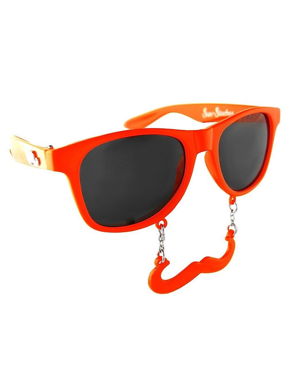 Sun Staches Kostüm Partybrille Classic orange, Lustige Brille mit Bart