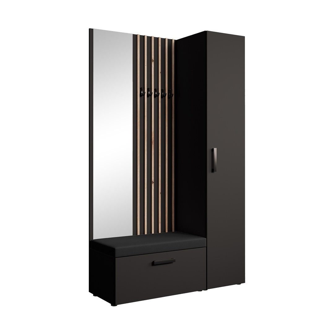 Beautysofa Garderobenschrank mit großem Spiegel und Kleiderstange MARGARET günstig online kaufen
