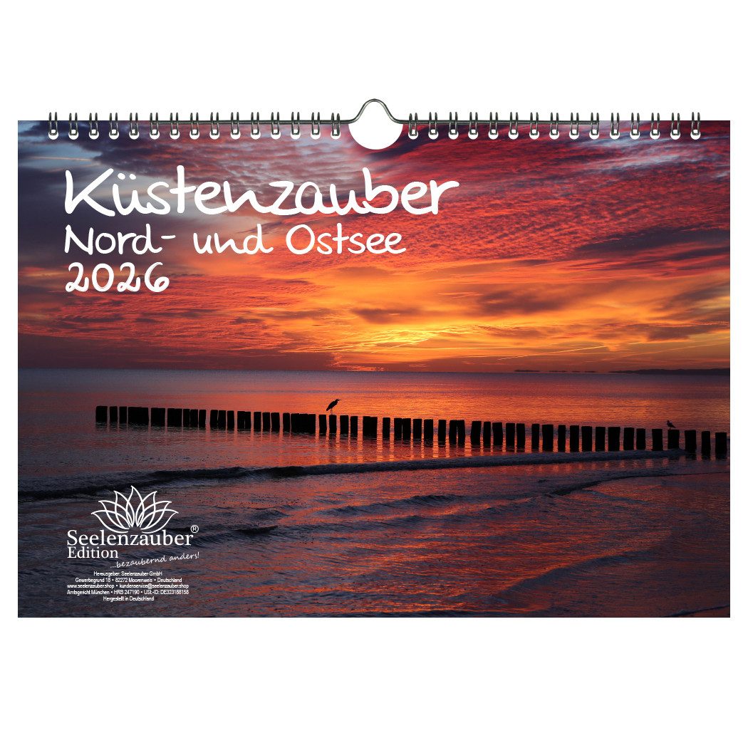 Seelenzauber Настінний календар Küstenzauber Nord- und Ostsee DIN A4 Календарі für 2026 Urlaub Meer