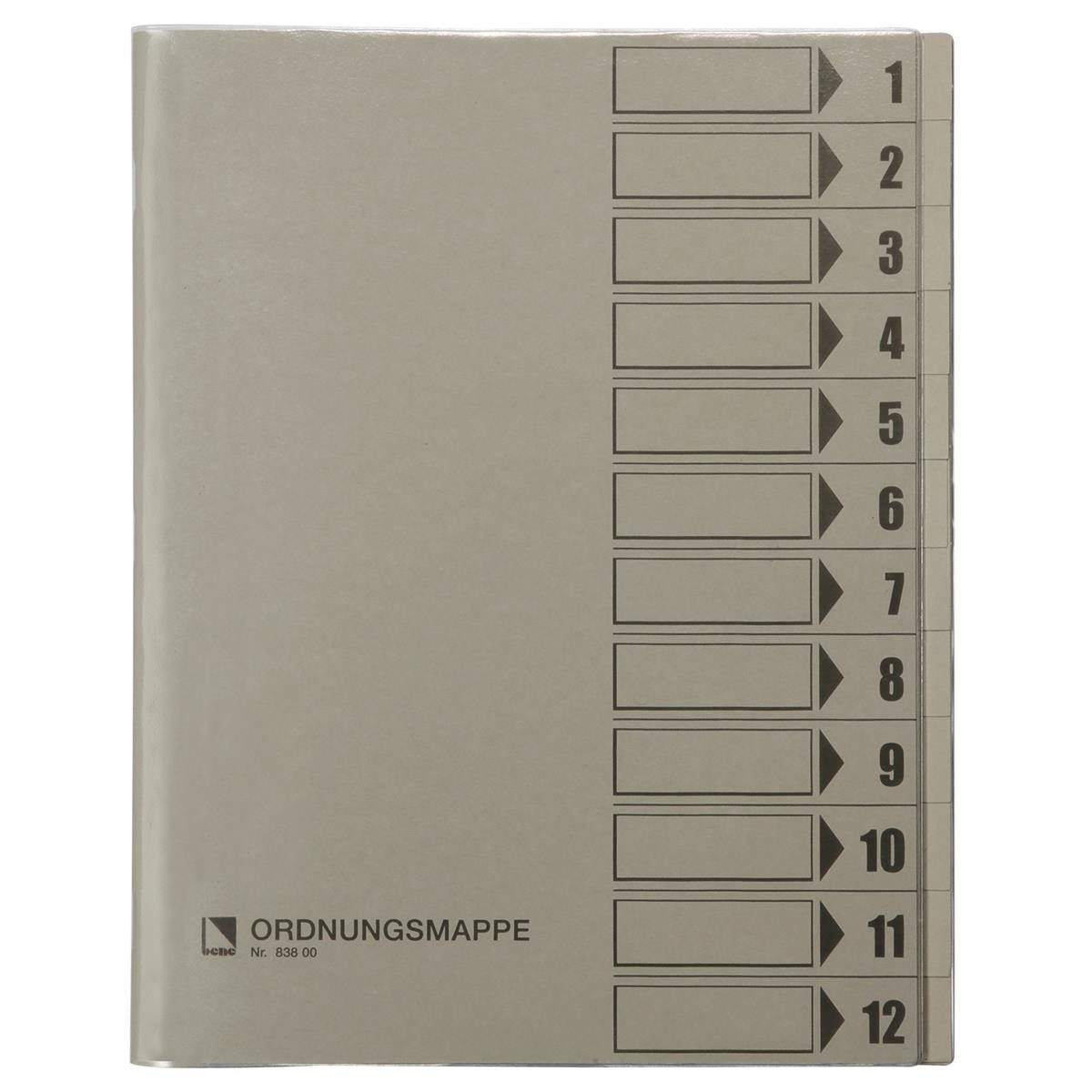 bene Fächermappe bene 83800GR Ordnungsmappe Rc grau 250g 12t