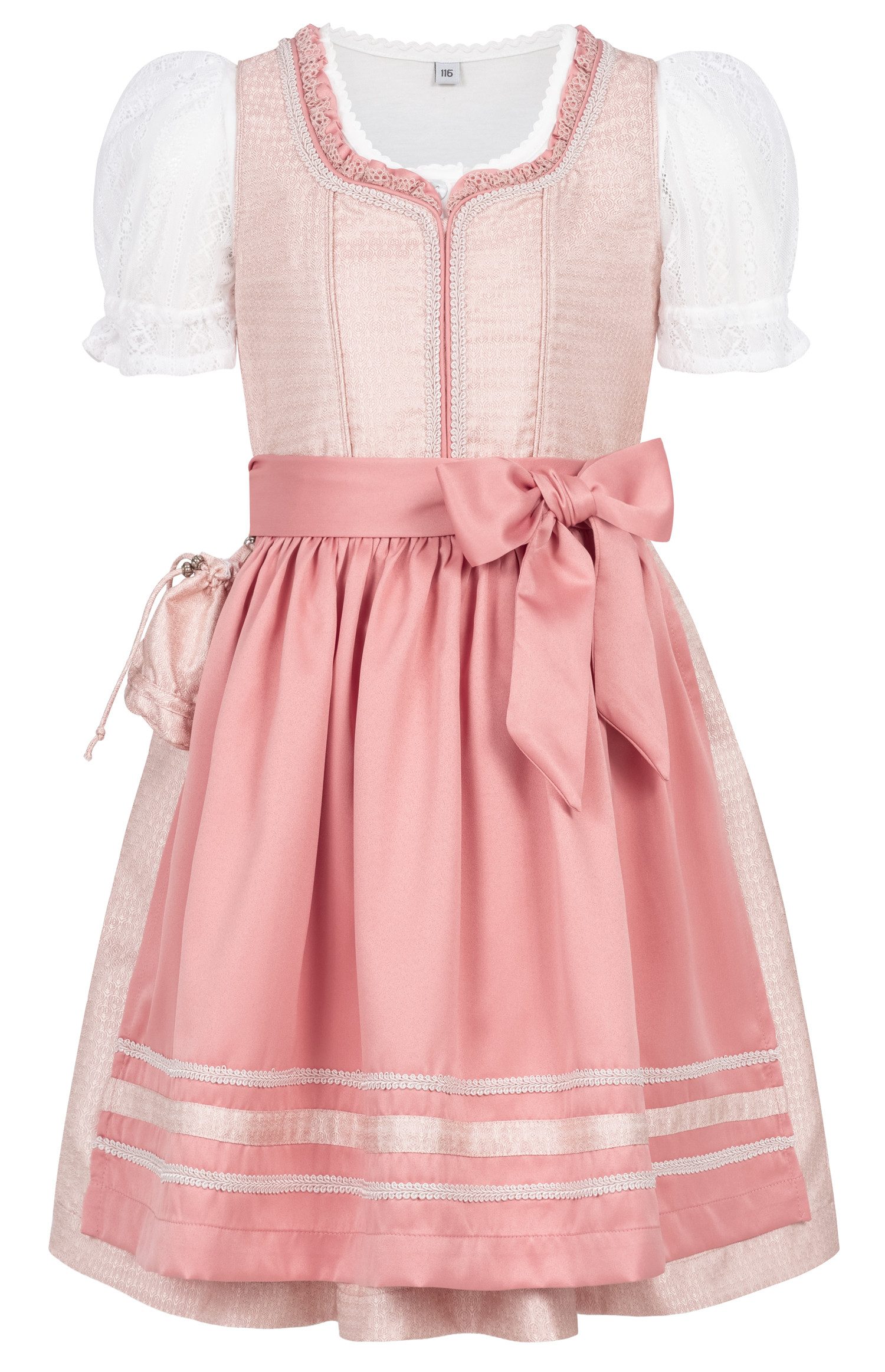 Nübler Dirndl Kinderdirndl Lisa in Peach von Nübler - Rocklänge knielang