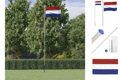 vidaXL Fahne Niederländische Flagge mit Mast 6,23 m Aluminium