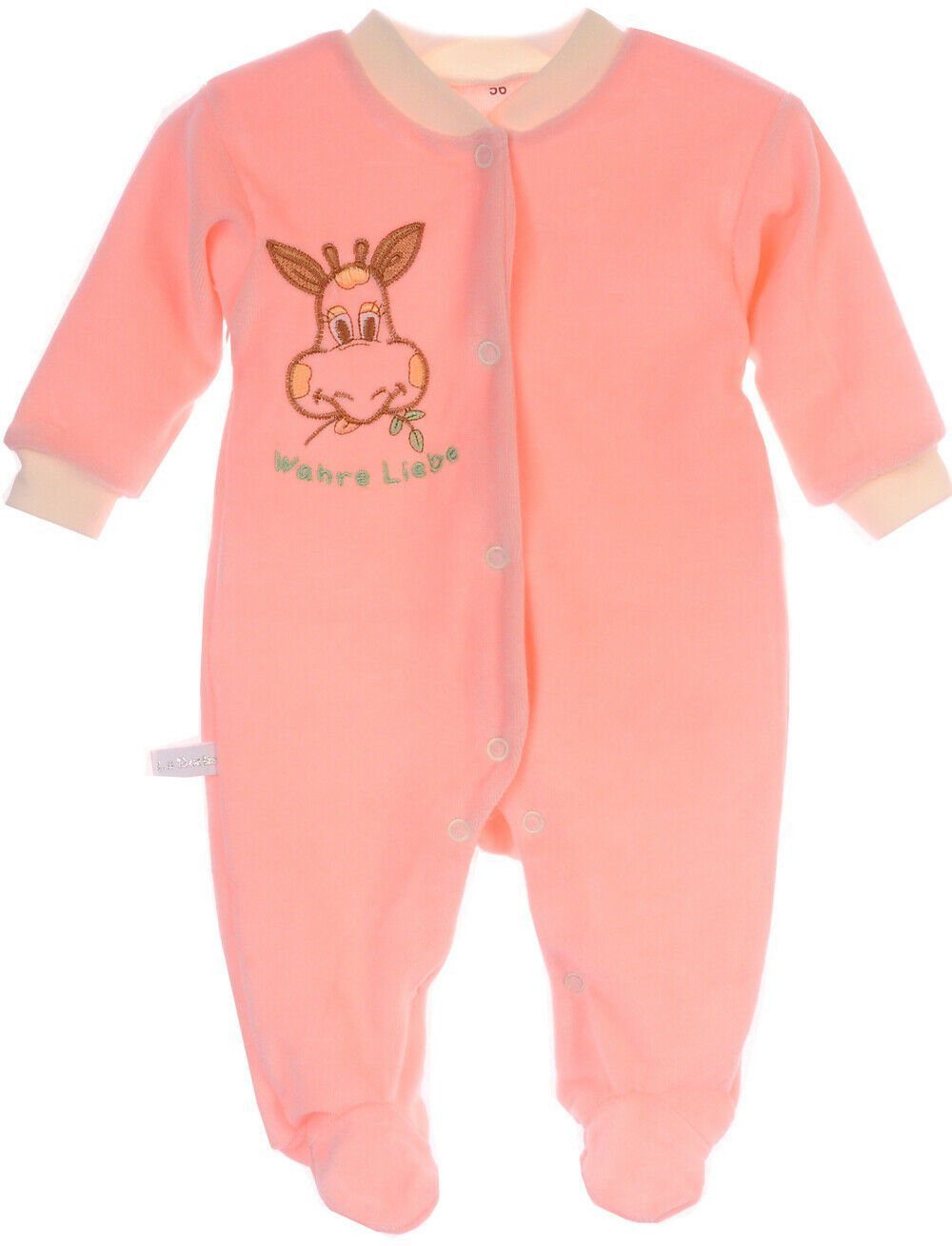La Bortini Strampler Baby Overall Einteiler aus Velours für Neugeborene (Einteiler mit Druckknöpfe) weich, samt, 44 50 56 62 68 74 80