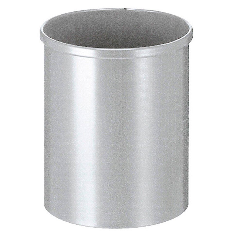 PROREGAL® Papierkorb Stillvoller runder Metall Papierkorb, 15L HxØ 30,5x25,5cm,  Grau Silber