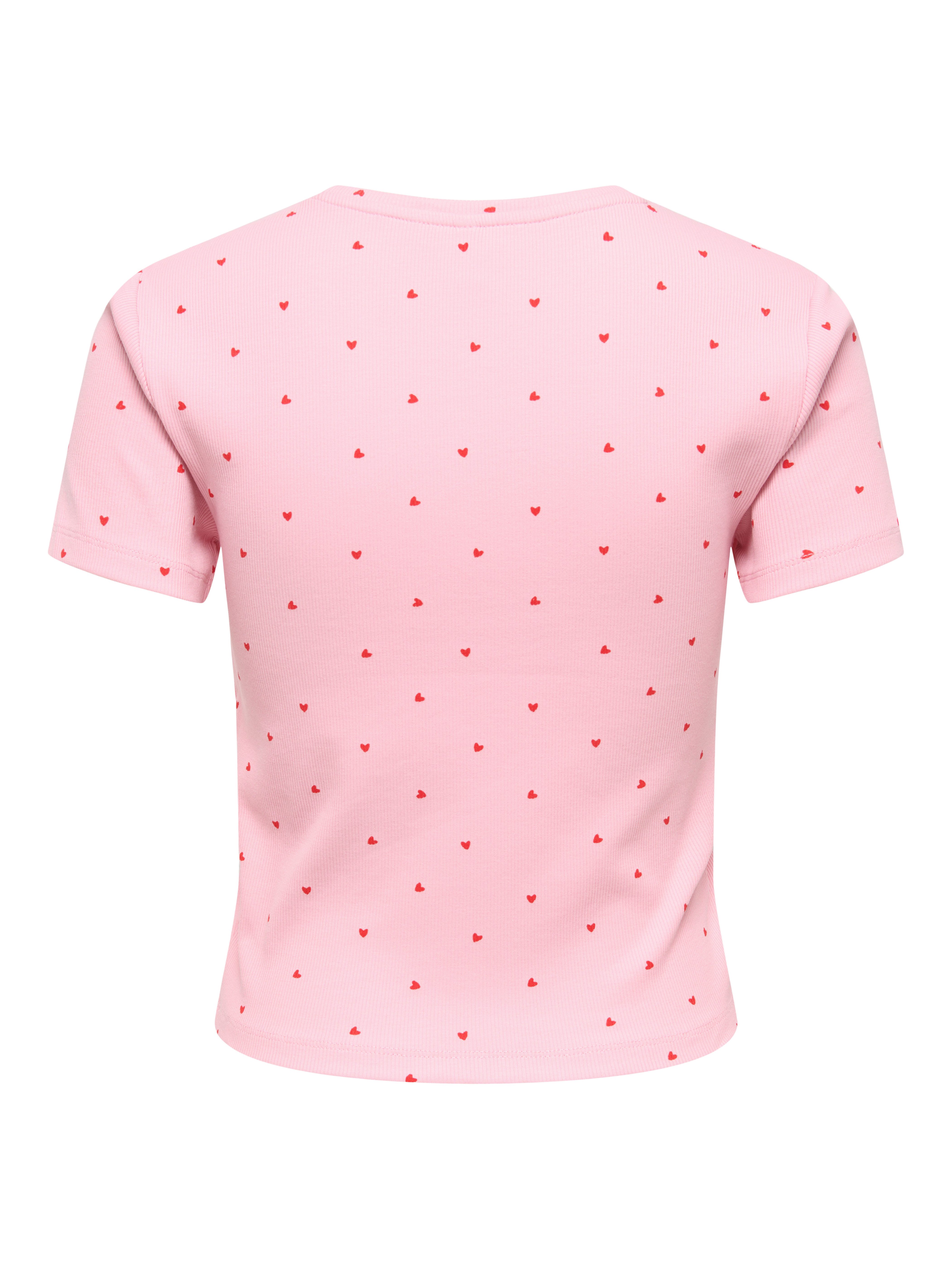ONLY Kurzarmshirt ONLFENJA LIFE SS AOP TOP JRS NOOS Baumwollmischung, Cropped Fit, Rundhals