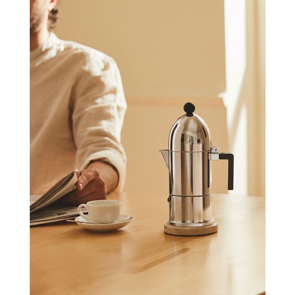 Alessi Geschirr-Set Espressomaschine La Cupola D:10cm H:28,5cm 300ml, Gussaluminium, PA