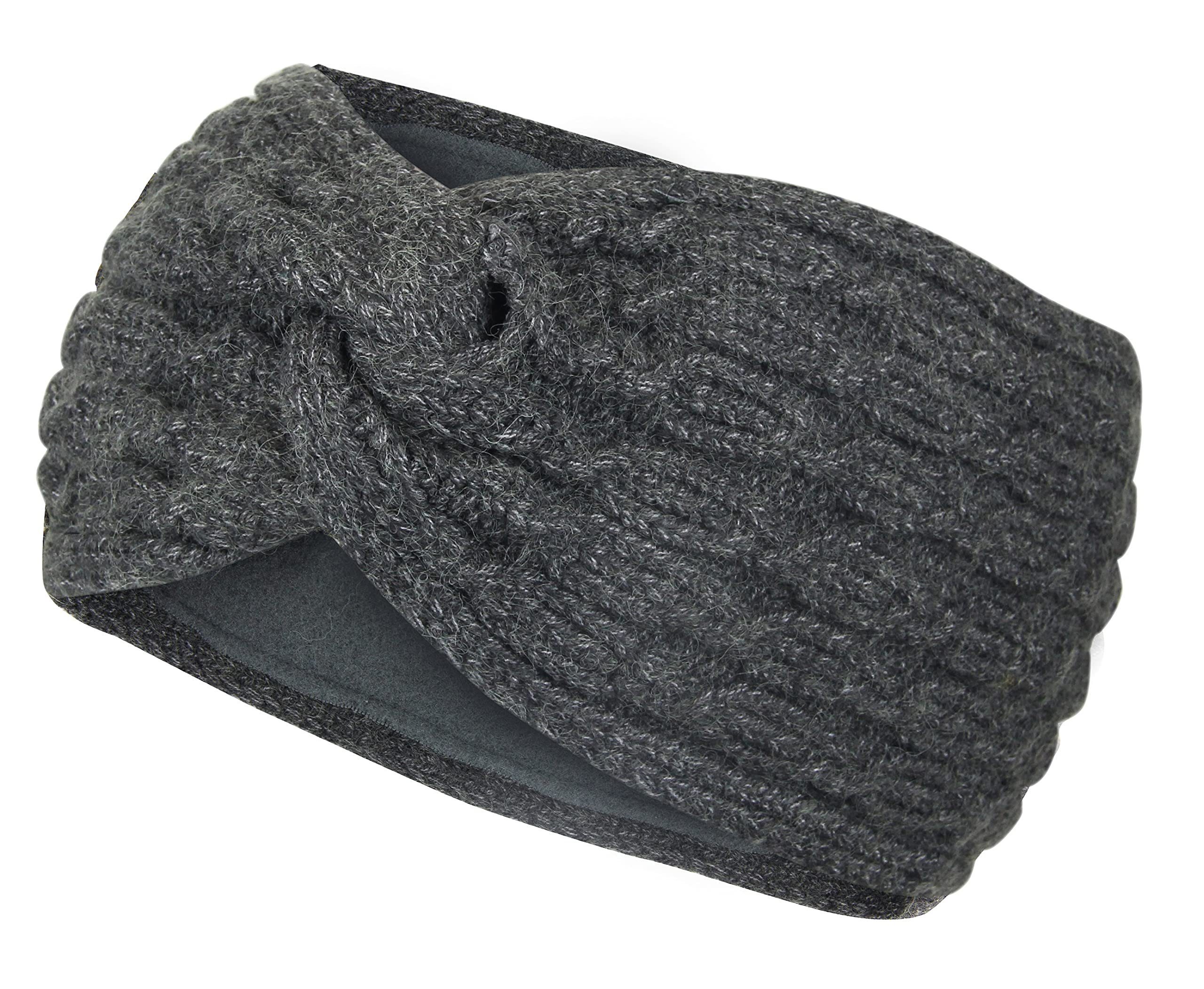 Frentree Stirnband Gefüttertes Warmes Damen Stirnband, Twist Desgin Haarband mit weichem Fleece Innenfutter, Mädchen Ohrenschützer Strick Schleife