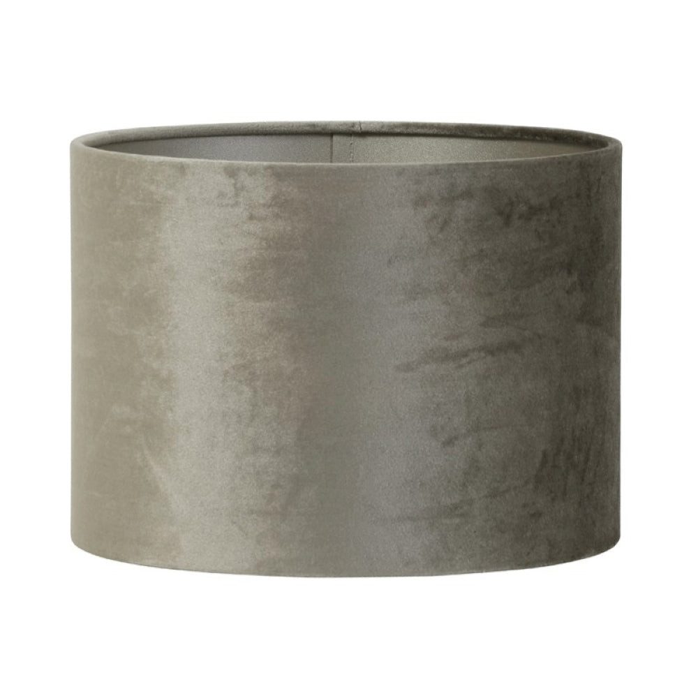 Dirk Davids Leuchten GmbH Lampenschirm Lampenschirm für Tischleuchte Zylinder Velours Zink Taupe 25-25-18cm