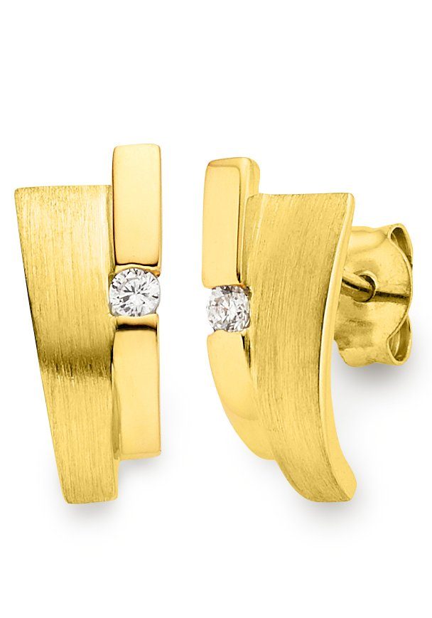 BRUNO BANANI Paar Ohrstecker Schmuck Geschenk Silber 925 Ohrschmuck Ohrringe Glitzerstein mit Zirkonia (synth) mehr