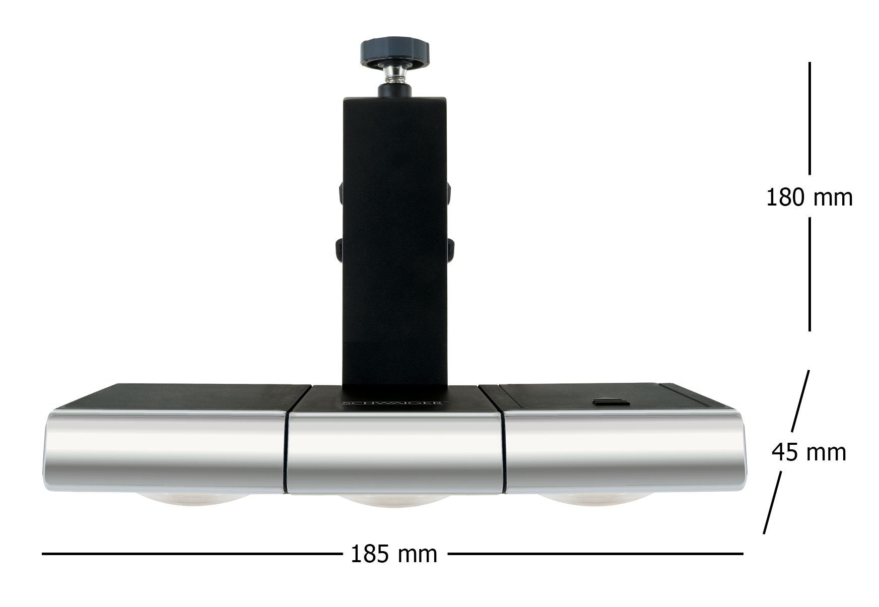 Grilllampe 90° LED, Schwaiger kann auseinandergezogen Leuchtfläche werden, 90° IP20 zur neigbar, 658163, SMD neigbar, Vergrößerung der