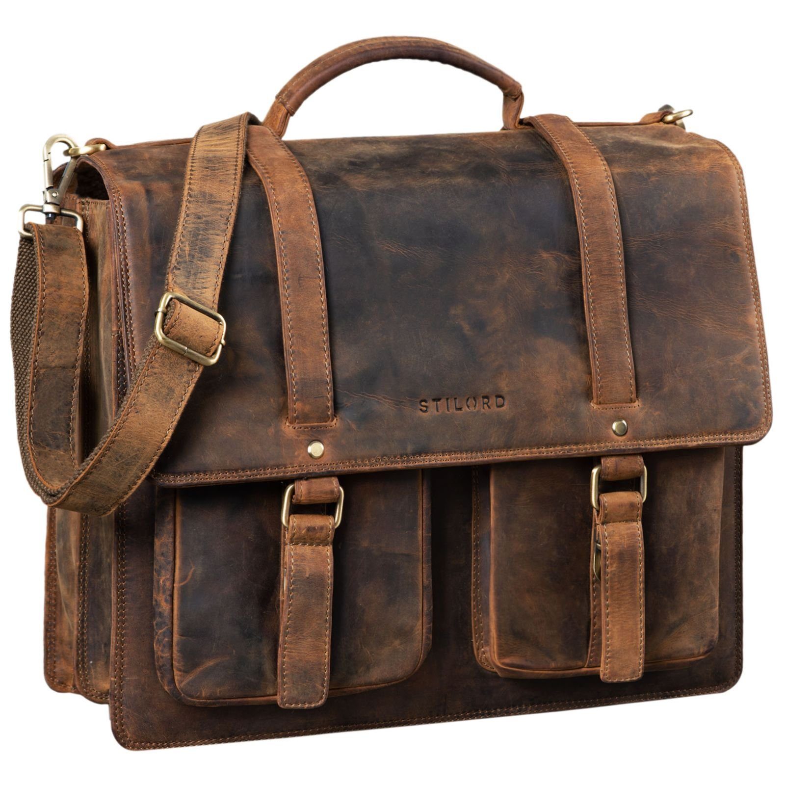 STILORD Aktentasche "Fernando" Ledertasche Aktentasche Vintage