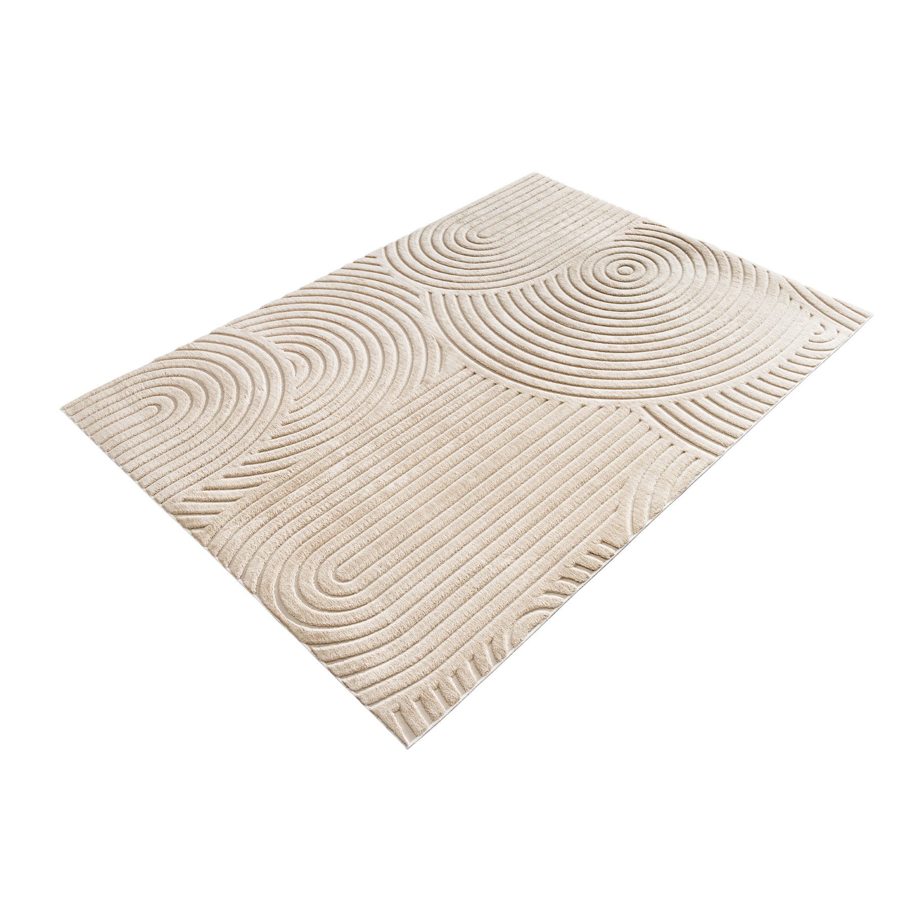 riess-ambiente Designteppich ART DECO 230x160cm beige · Kurzflor-Teppich mi günstig online kaufen