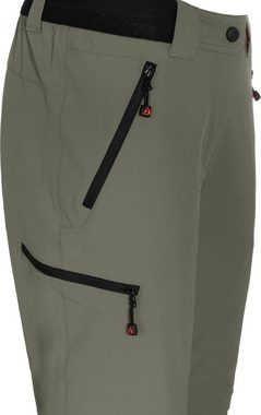 Bergson Zip-off-Hose VIDAA COMFORT Zipp Off (slim) Damen Wanderhose, leicht strapazierfähig, Normalgrößen, grau/grün