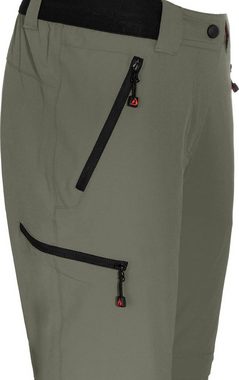 Bergson Zip-off-Hose »VIDAA COMFORT Zipp Off (slim)« Damen Wanderhose, leicht strapazierfähig, Normalgrößen, grau/grün