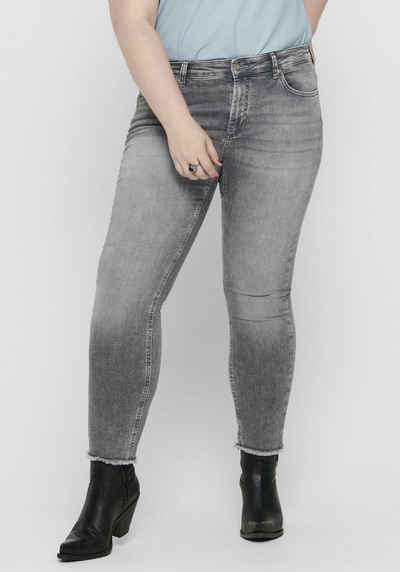 ONLY CARMAKOMA Skinny-fit-Jeans CARWILLY REG SK ANK JNS in washed-out Optik