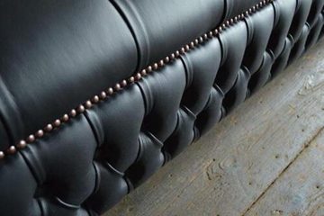JVmoebel Chesterfield-Sofa Schwarze Sofa Couch Polster XXL 3 Sitzer Big Sofas 100% Leder Sofort, Made in Europe