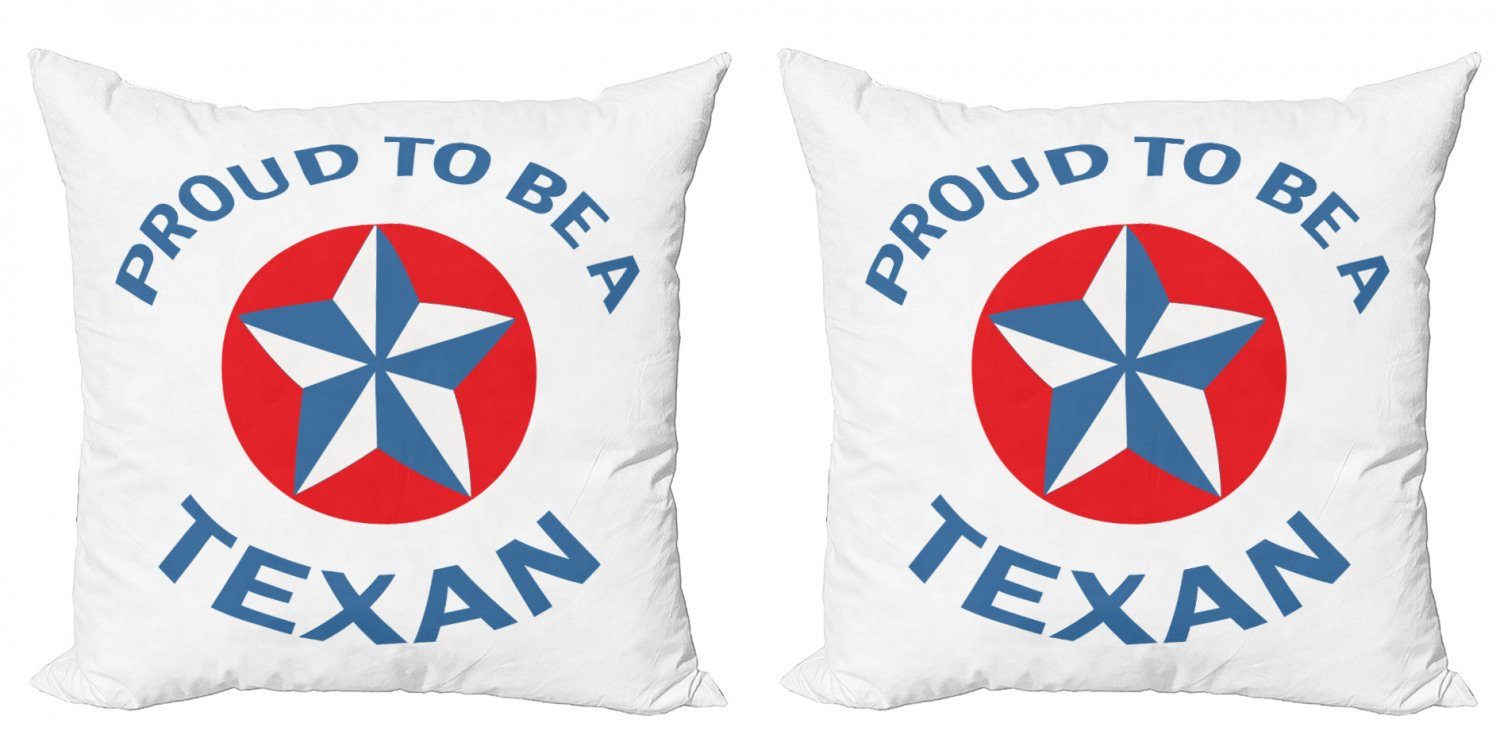 Kissenbezüge Modern Accent Doppelseitiger Digitaldruck, Abakuhaus (2 Stück), Texas Star Patriotischer Wort
