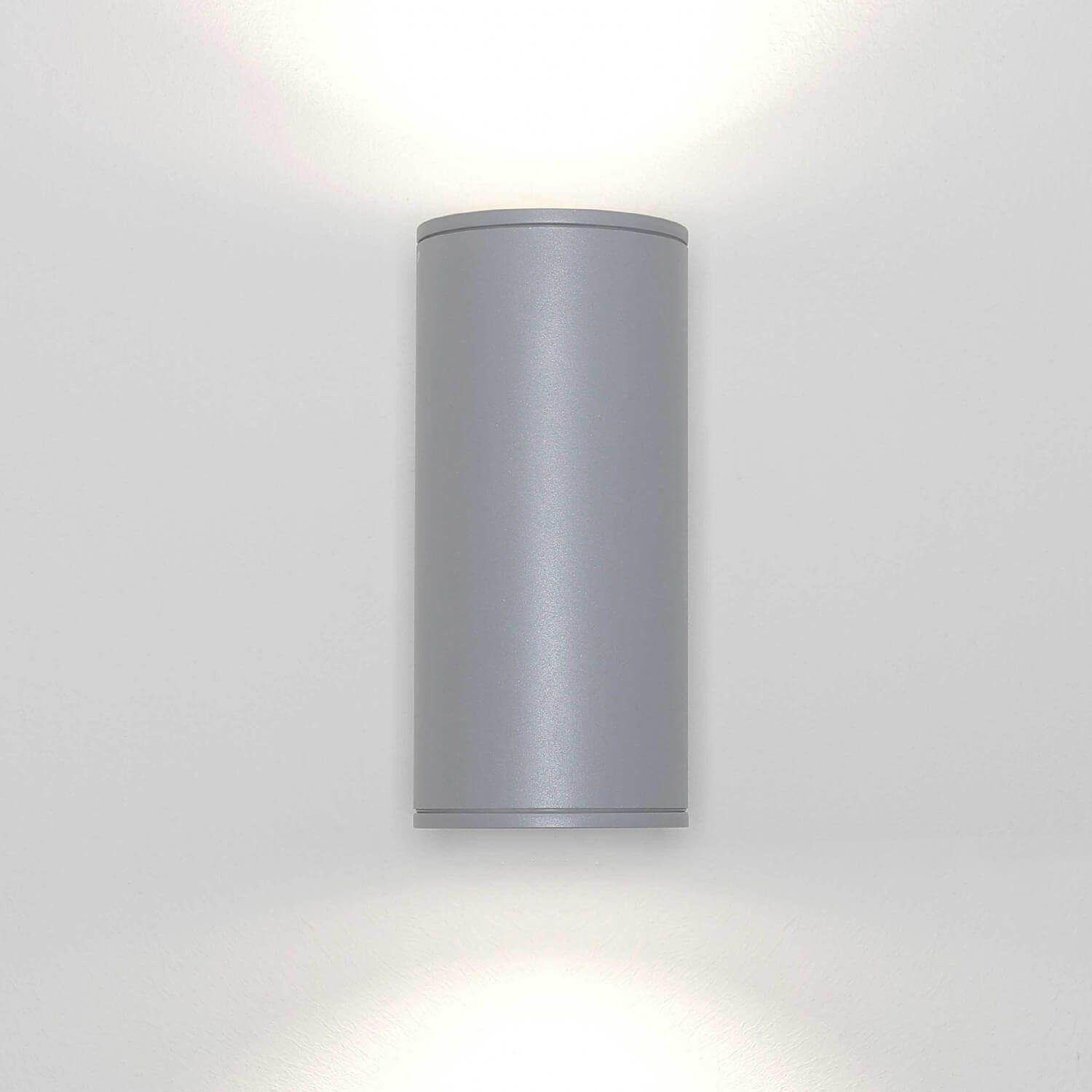 cm Außen-Wandleuchte Licht-Erlebnisse E27 HAMBURG, Up Modern Wand 10,7 Down Aluminium Ø Außenleuchte Leuchtmittel, ohne IP44