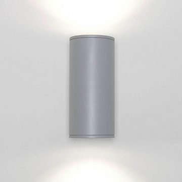 Licht-Erlebnisse Außen-Wandleuchte HAMBURG, ohne Leuchtmittel, Außenleuchte Wand IP44 Up Down E27 Ø 10,7 cm Aluminium Modern