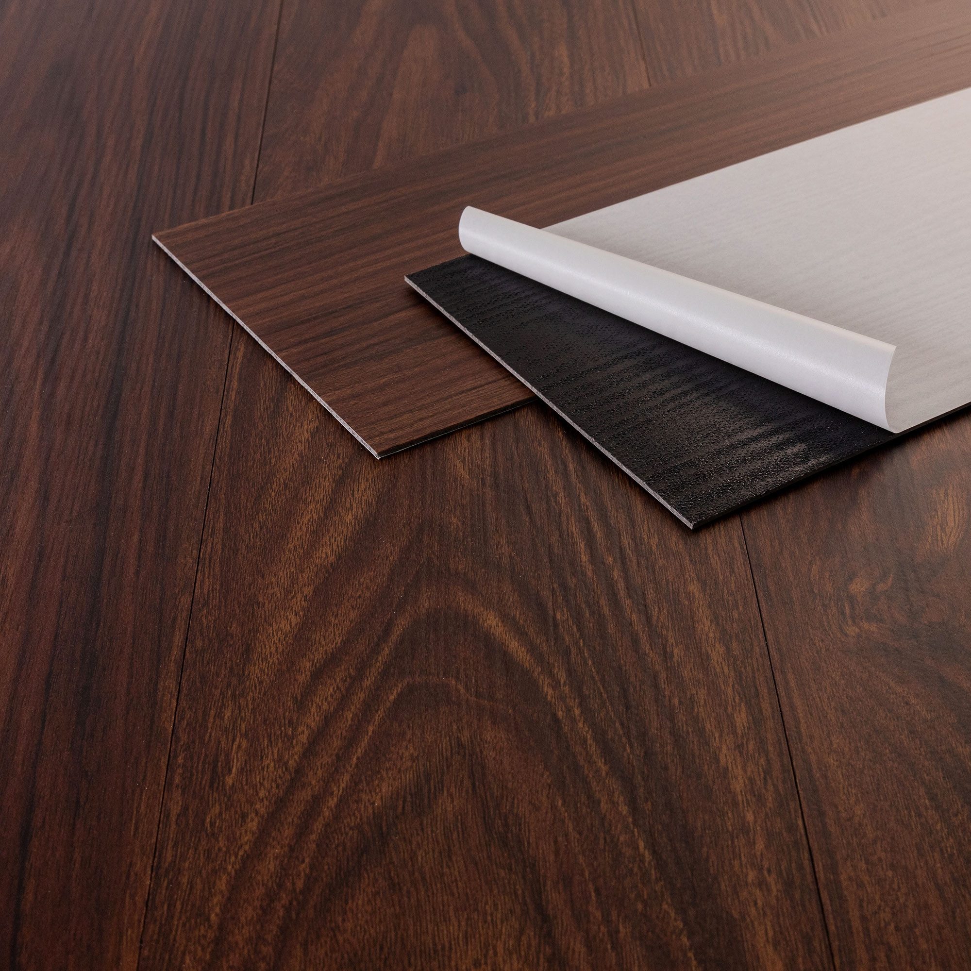 ML-DESIGN Vinylboden PVC Bodenbelag selbstklebend Klebefliesen Boden in Holzoptik 2mm Dicke, Bodenfliesen Klebevinyl wasserdicht 6,69m² / 48 Dielen Rot-Braun
