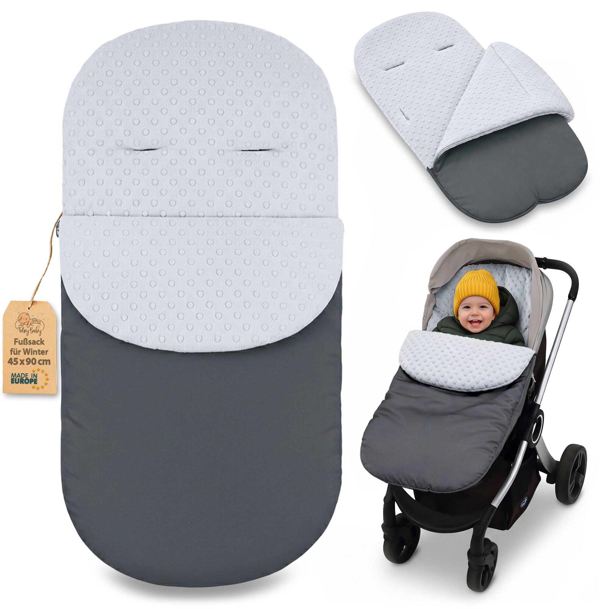 Totsy Baby Babyschlafsack Fußsack Kinderwagen und Buggy für Winter 90x45 cm - Winterfußsack