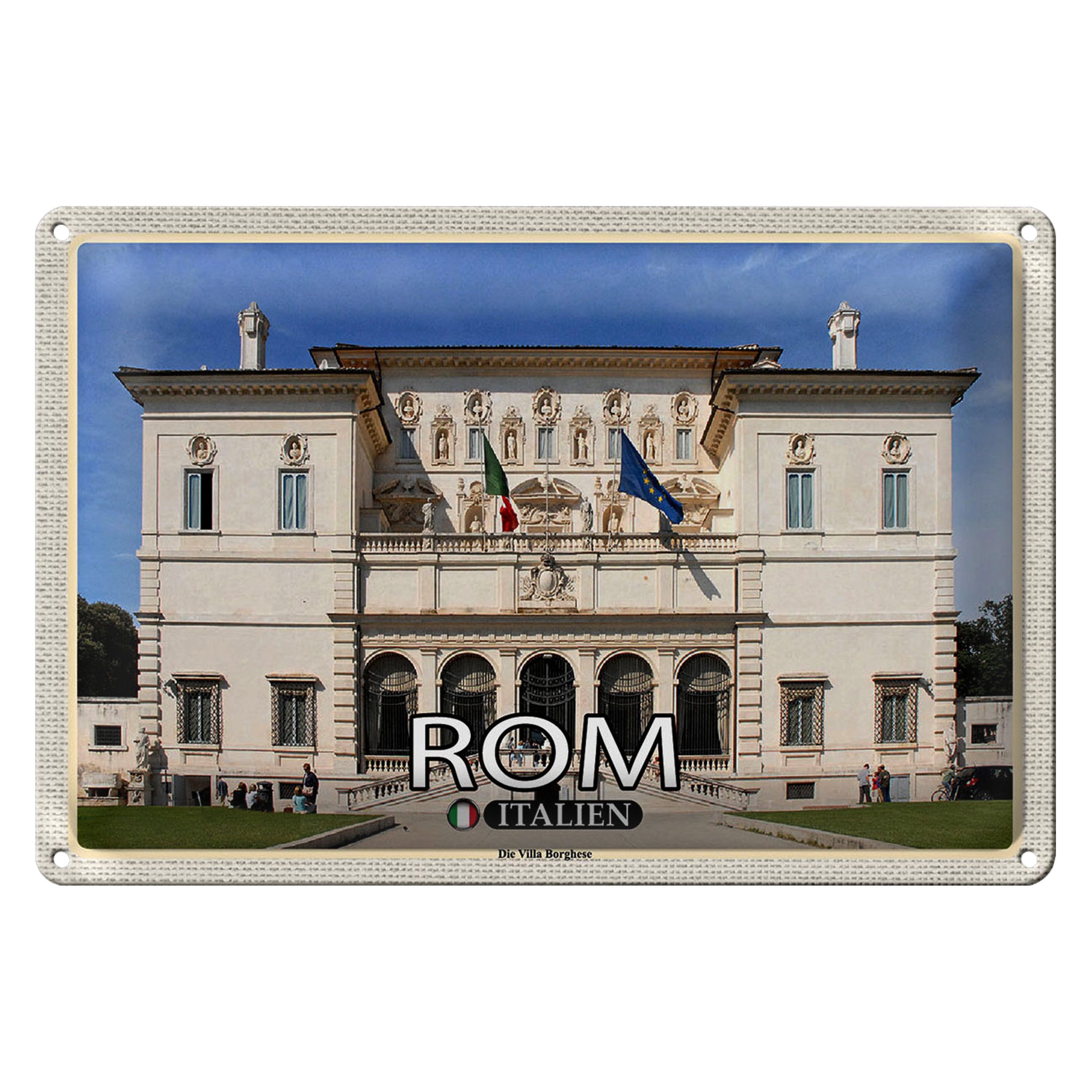 Roomando Metallschild Reise Rom Italien Die Villa Borghese 40x30cm